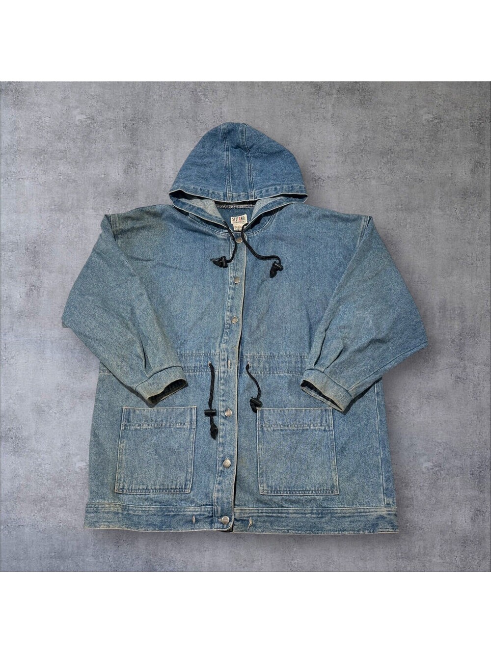 Vintage 90d Stefano International Denim Hooded Jacket Size Large Men’s